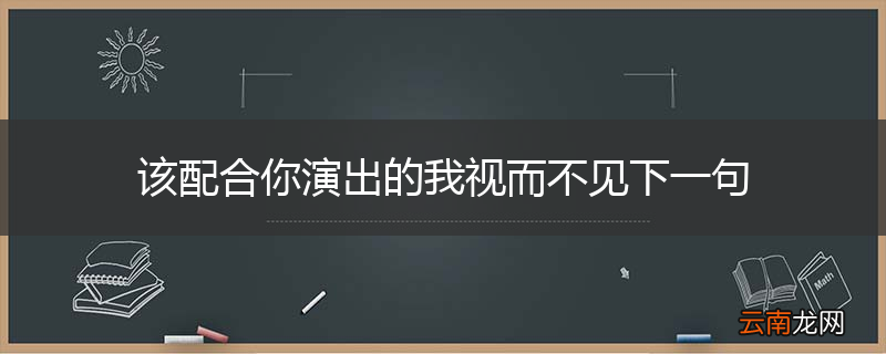 该配合你演出的我视而不见下一句