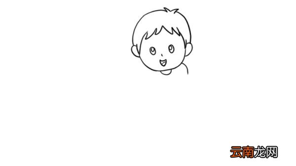 小孩踢足球简笔画
