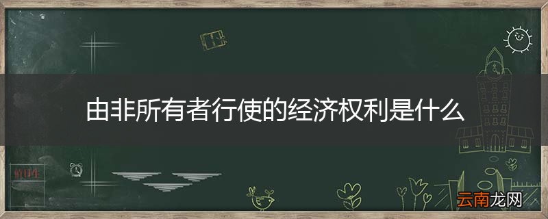 由非所有者行使的经济权利是什么
