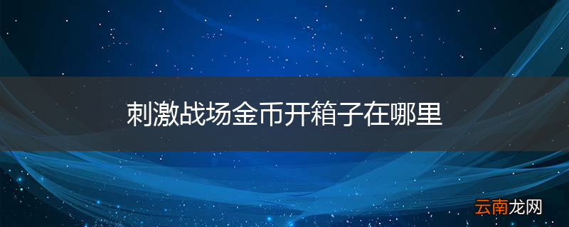 刺激战场金币开箱子在哪里