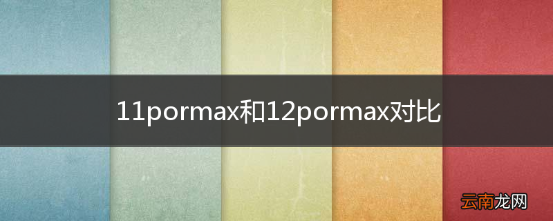 11pormax和12pormax对比