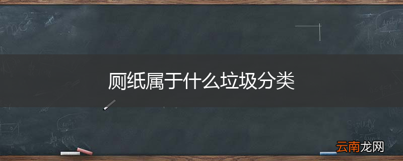 厕纸属于什么垃圾分类