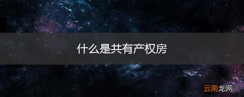 什么是共有产权房