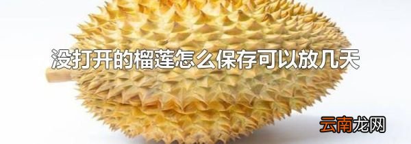 没打开的榴莲怎么保存可以放几天