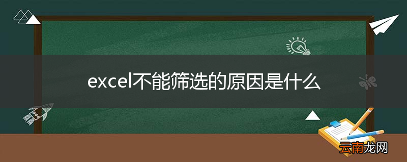 excel不能筛选的原因是什么