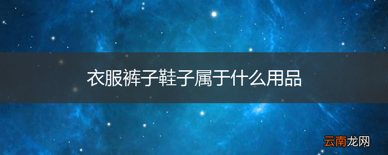 衣服裤子鞋子属于什么用品