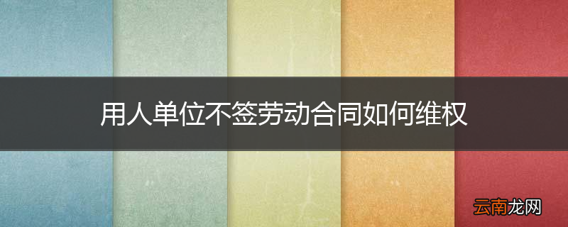 用人单位不签劳动合同如何维权
