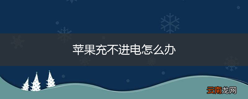 苹果充不进电怎么办