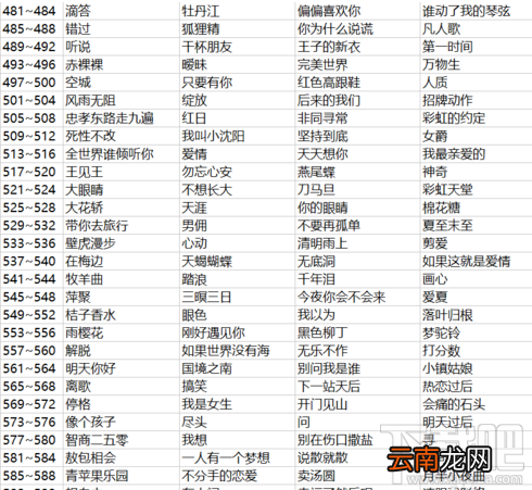微信猜歌达人400-1000关答案是什么