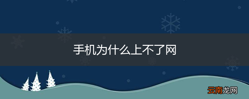 手机为什么上不了网