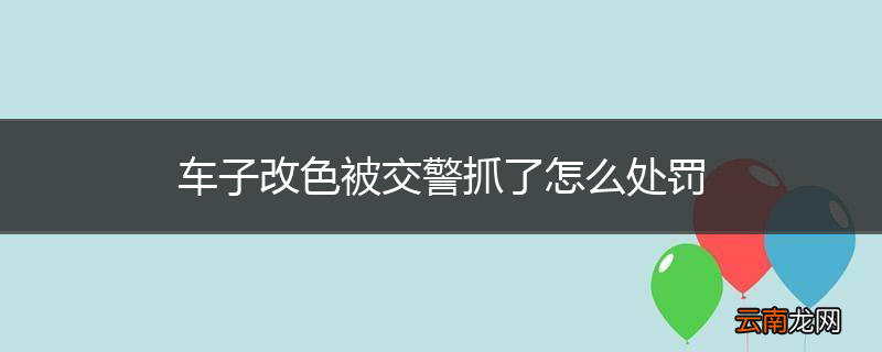 车子改色被交警抓了怎么处罚
