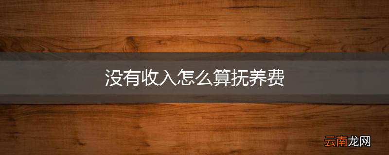 没有收入怎么算抚养费