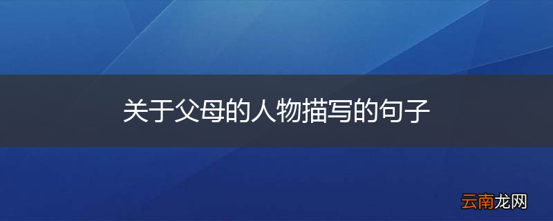 关于父母的人物描写的句子