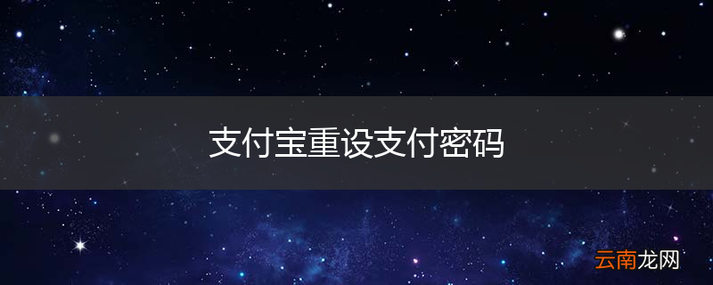 支付宝重设支付密码