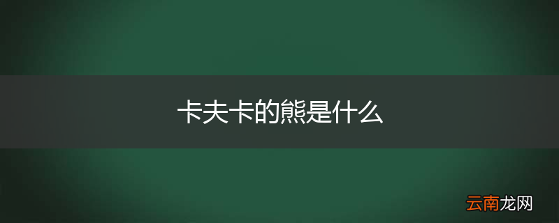 卡夫卡的熊是什么