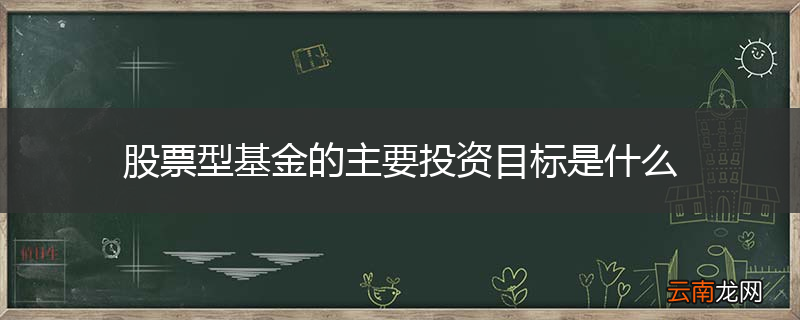 股票型基金的主要投资目标是什么