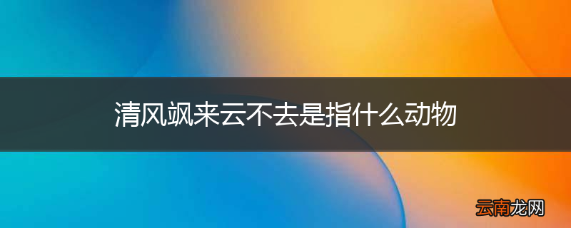 清风飒来云不去是指什么动物