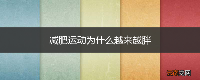 减肥运动为什么越来越胖