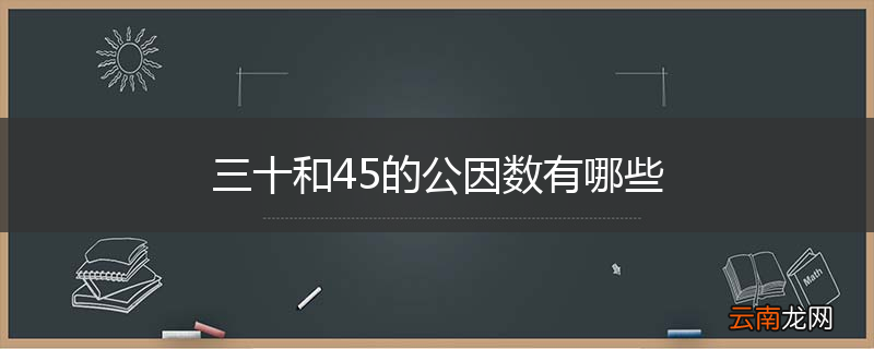 三十和45的公因数有哪些