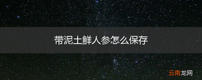 带泥土鲜人参怎么保存