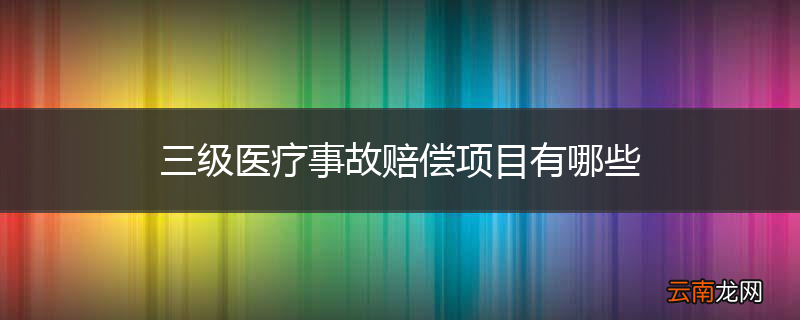 三级医疗事故赔偿项目有哪些