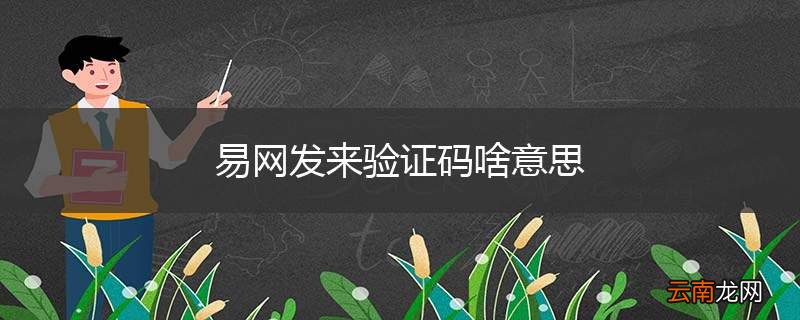 易网发来验证码啥意思