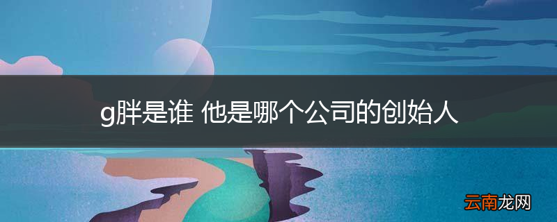 g胖是谁 他是哪个公司的创始人