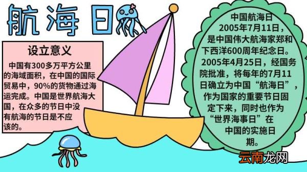 航海日的手抄报怎么画航海日的手抄报
