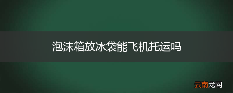 泡沫箱放冰袋能飞机托运吗
