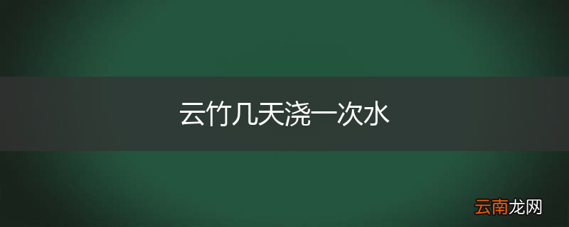 云竹几天浇一次水