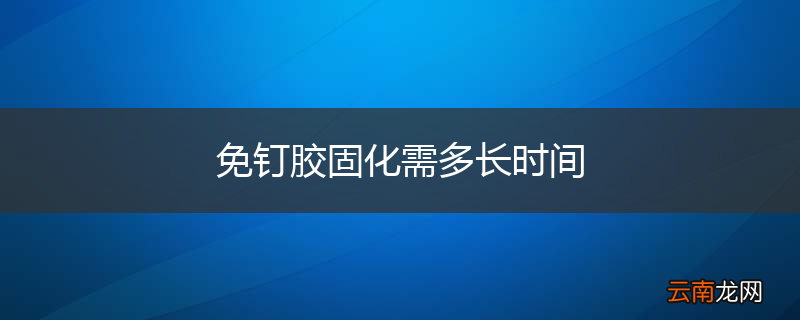免钉胶固化需多长时间
