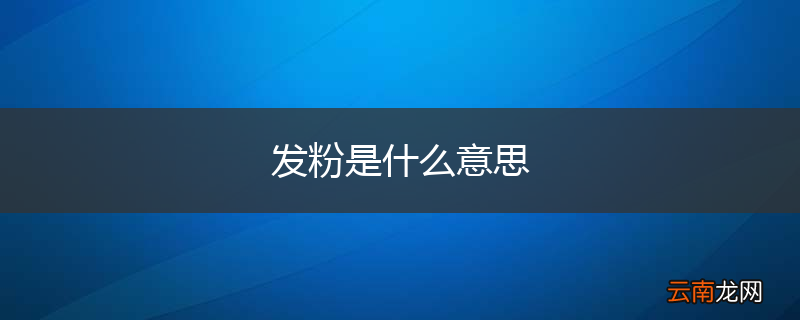 发粉是什么意思