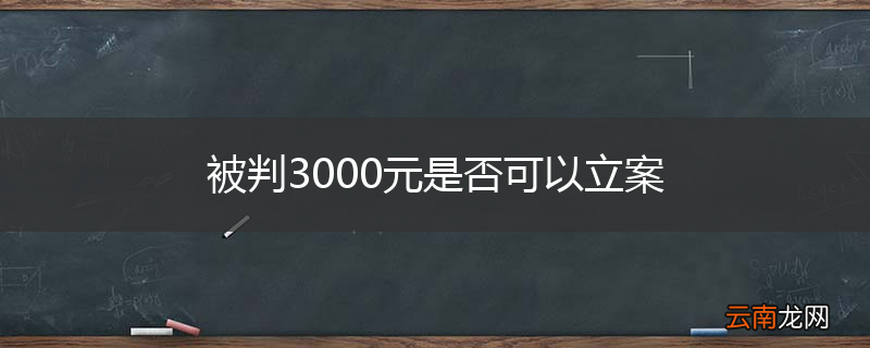 被判3000元是否可以立案
