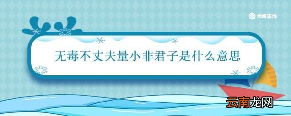 无毒不丈夫量小非君子是什么意思 无毒不丈夫量小非君子的意思