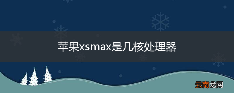 苹果xsmax是几核处理器