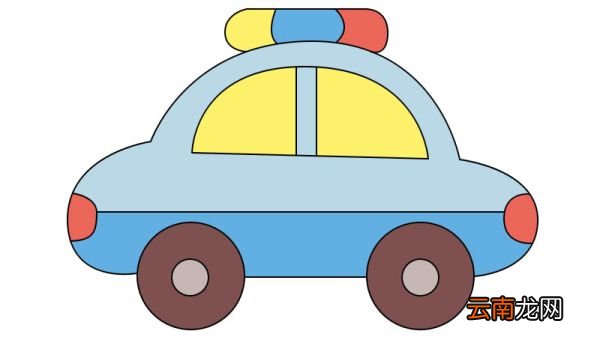 警车简笔画 警车的画法