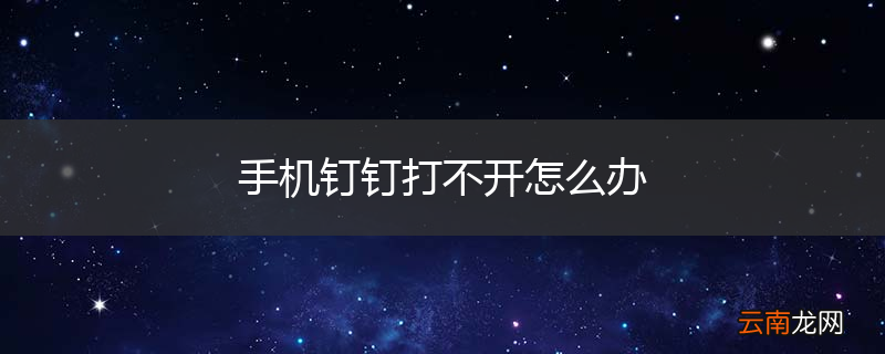 手机钉钉打不开怎么办