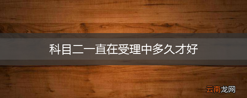 科目二一直在受理中多久才好