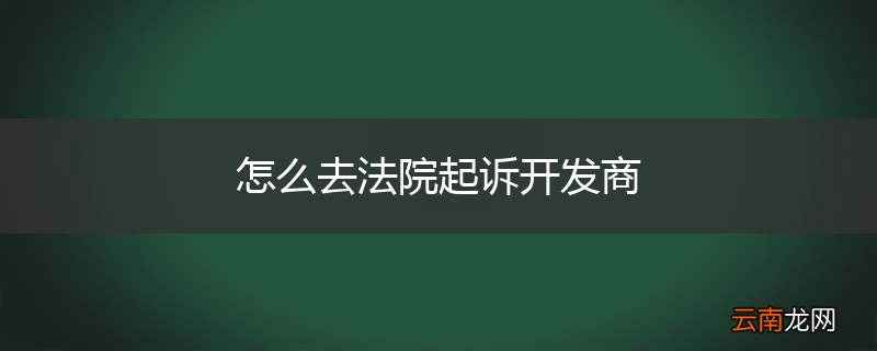怎么去法院起诉开发商