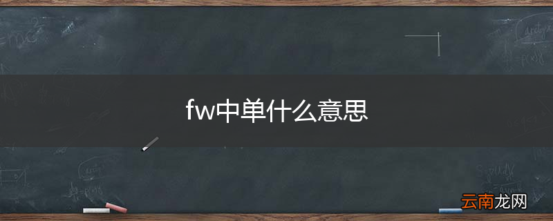 fw中单什么意思