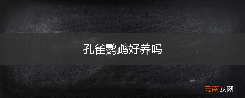 孔雀鹦鹉好养吗