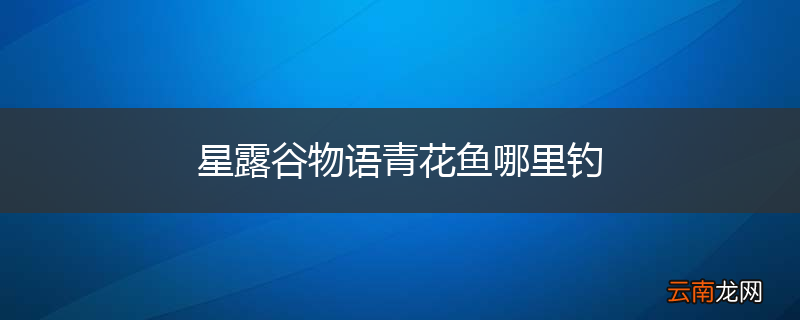 星露谷物语青花鱼哪里钓