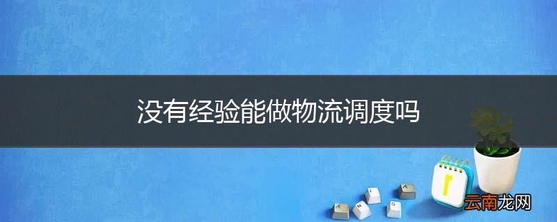 没有经验能做物流调度吗