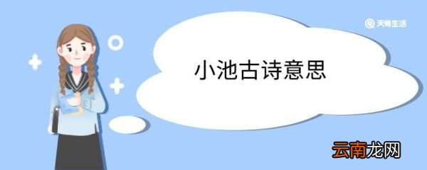 小池古诗意思 小池古诗翻译