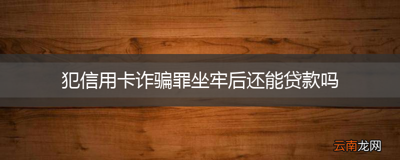 犯信用卡诈骗罪坐牢后还能贷款吗
