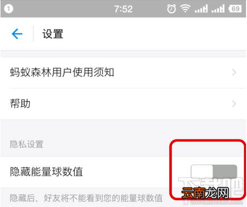 支付宝蚂蚁森林能量值隐藏教程
