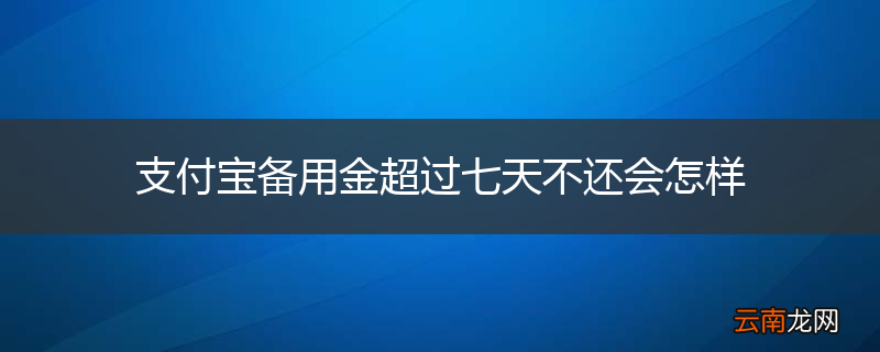 支付宝备用金超过七天不还会怎样
