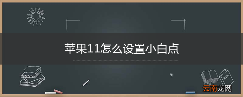 苹果11怎么设置小白点