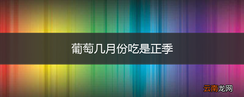葡萄几月份吃是正季