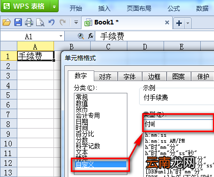 WPS表格怎么自定义单元格格式